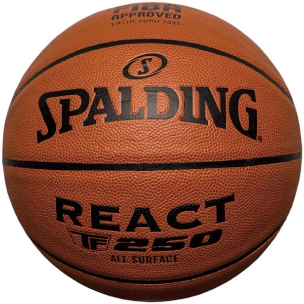 Ballon de basket - React TF-250 Logo Fiba - Spalding - Marron - 7 ballon de basket react tf 250 logo fiba spalding marron 1