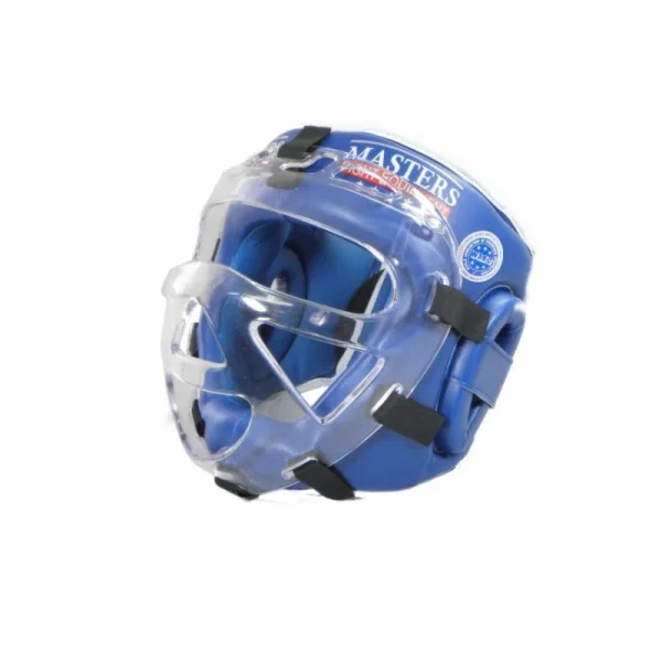 Casque de boxe - Avec masque KSSPU (WAKO APPROVED) - Masters casque de boxe avec masque ksspu wako approved masters bleu 2