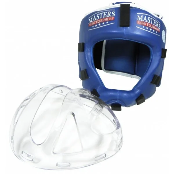 Casque de boxe - Avec masque KSSPU (WAKO APPROVED) - Masters casque de boxe avec masque ksspu wako approved masters bleu 4