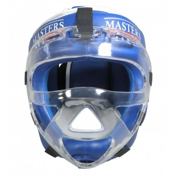 Casque de boxe - Avec masque KSSPU (WAKO APPROVED) - Masters casque de boxe avec masque ksspu wako approved masters bleu