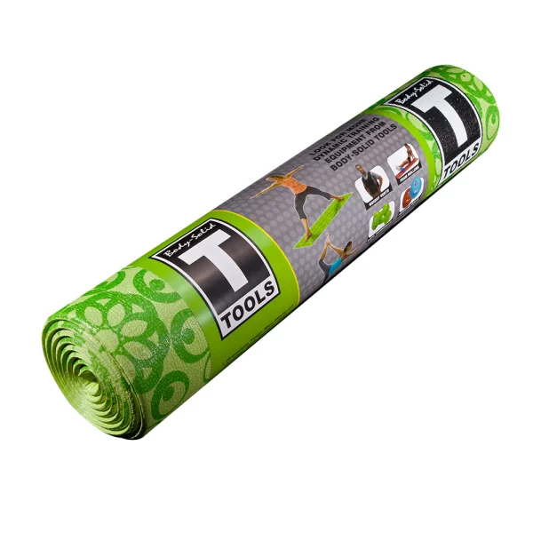 Tapis de Yoga Premium Tools - Body-Solid - 10mm - Fleurs Vertes bodysolid tools tapis de yoga premium 10mm fleurs vertes 1