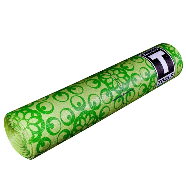 Tapis de Yoga Premium Tools - Body-Solid - 10mm - Fleurs Vertes bodysolid tools tapis de yoga premium 10mm fleurs vertes 2