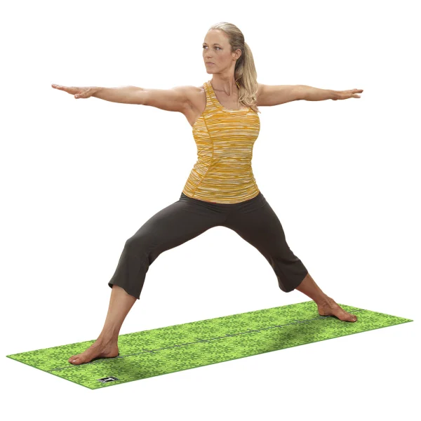 Tapis de Yoga Premium Tools - Body-Solid - 10mm - Fleurs Vertes bodysolid tools tapis de yoga premium 10mm fleurs vertes 5